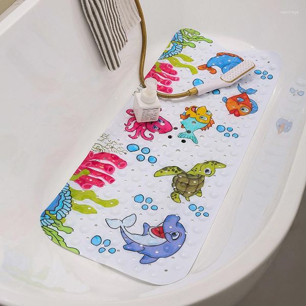 Tappetini da bagno 40X100CM Vasca da bagno Tappetino antiscivolo Bagno per bambini Stampa Cartoon Ventosa Pvc Pavimento WC allungato