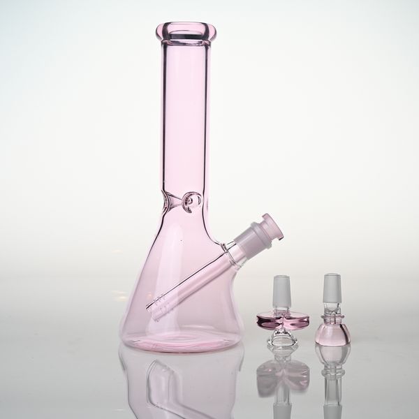 Novo design h25cm todo rosa cachimbo de vidro copo de água tubo de água de 10 polegadas, cachimbo de vidro rosa