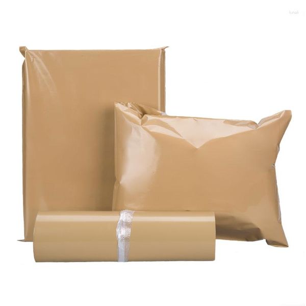 Sacos de armazenamento 100pcs leite chá cor envelope mailing pe plástico impermeável roupas correio adesivo selo engrossar bolsa
