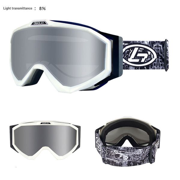 Óculos de esqui snap-on lente dupla camada pc esqui anti-nevoeiro uv400 snowboard óculos de esqui das mulheres dos homens 230918