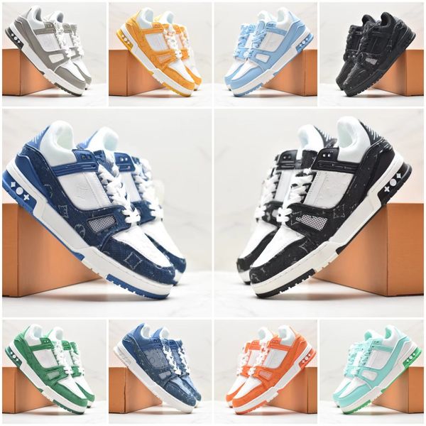 Designer Virgil Casual Shoes Emed Trainer Sneaker Triple White Pink Sky Blue Abloh Schwarzes grün gelber Denim Low Mens Sneakers Frauen Trainer