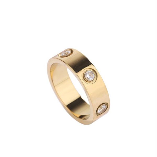 Anello d'amore in oro per anelli da donna e da uomo disegna gioielli di marca di fascia alta Regali di Natale Vite in pietra in acciaio inossidabile moda matrimonio en241U