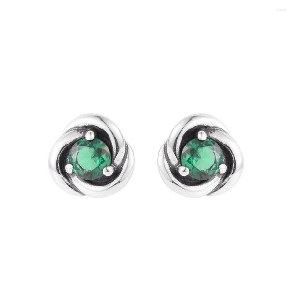 Orecchini per borchie 2023 925 Sterling Sterling May Birthstone Eternity Circle per donne Early Orele Orele Fare Brincos Wholesale all'ingrosso