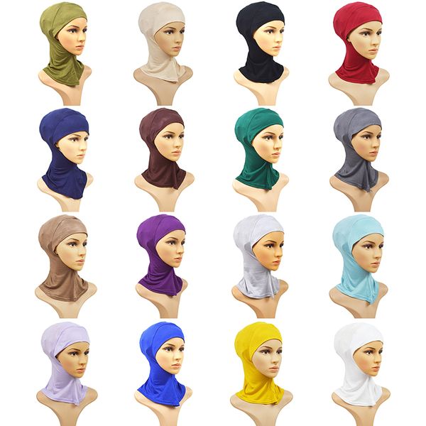 Kadın Lady Ninja Head Cover Pamuk Müslüman başörtüsü iç başörtüsü kapakları İslami underscarf ninja hijab fular şapka şapkası Kemik Bonnet