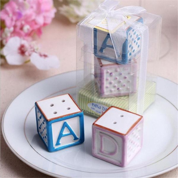 Vendita di bomboniere Est Bomboniere e regali Baby Shower Lettere ABCD Sale e pepe in ceramica Regalo sposato 20 pezzi 10 set / lotto