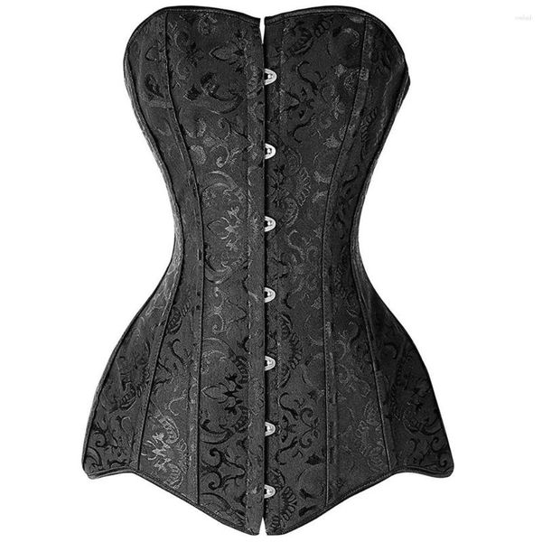 Intimo modellante da donna Corsetti sexy da donna Bustini Top Corsetto overbust gotico Bustier Torso lungo Ossa in acciaio Corpo dimagrante Shapewear Taglie forti