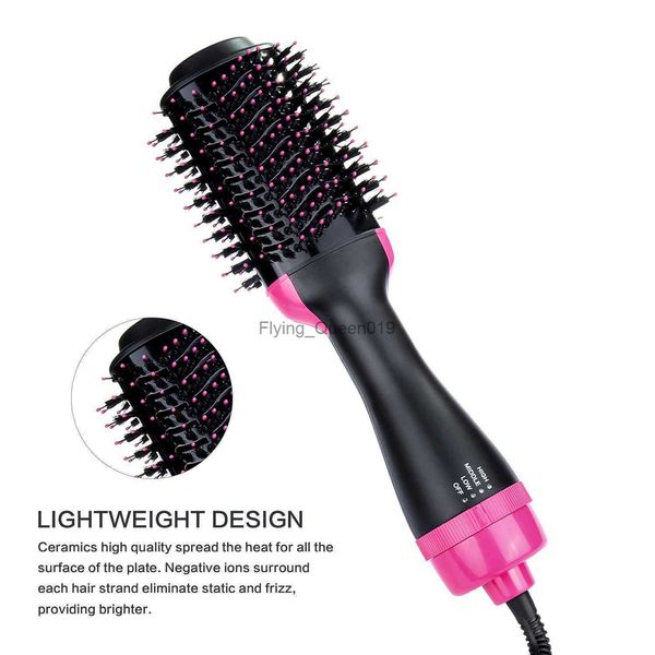 Encrespadores de cabelo Alisadores Secador de cabelo de uma etapa Volumizer Salon Hot Air Paddle Styling Escova Gerador de íons negativos Alisador de cabelo Curler DHL HKD230918