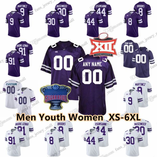 Maglia da calcio NCAA Custom XS-6XL Kansas State Wildcats 22 Deuce Vaughn 27 Jordy Nelson 4 Malik Knowles 18 Will Howard 2 Savage 9 Adrian Martinez 8 Phillip Brooks