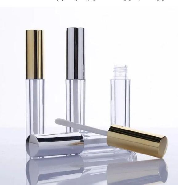 Großhandel Großhandel 10ML Mini runde Lipgloss-Tube Kosmetikpaket Lipgloss-Flasche leerer Behälter mit Gold-Silber-Kappe