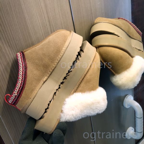 Stivali firmati da donna stivali uggslie donne di lusso Moda Stivaletti con plateau ultra mini Stivaletti invernali in lana scamosciata con pelliccia calda da donna.