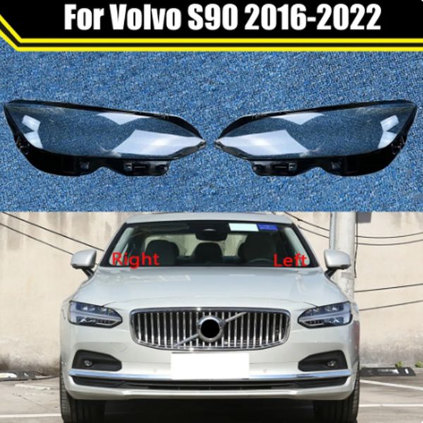 Auto Kopf Lampe Licht Fall Für Volvo S90 2016-2022 Auto Front Scheinwerfer Objektiv Abdeckung Lampenschirm Glas Lampcover Caps scheinwerfer Shell