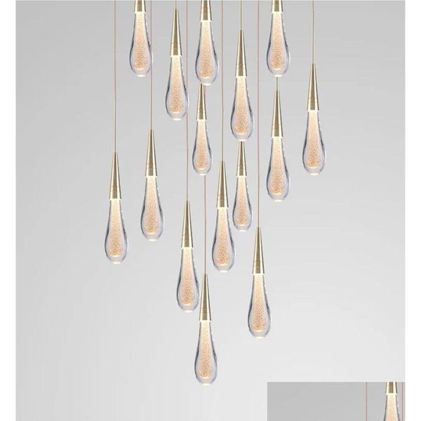 Pendelleuchten Designer Led Wassertropfen Licht Minimalistische Skandinavische Loft Kristall Hängelampe Kreative Restaurant Lieferung Lichter Ligh Dhsee