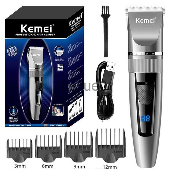 Rasoi elettrici Tagliacapelli Cordless Lama in ceramica Tagliacapelli elettrico professionale per tagliare i capelli Kit per toelettatura Display a LED ricaricabile x0918