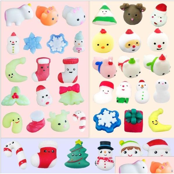 Giocattolo di decompressione Giocattoli Squishy Natale Dito sensoriale Spremere Pupazzo di neve Tpr Colla morbida Piccolo animale Simpatico animale domestico Bambola Divertente Squishies Bambini Dh8Vr