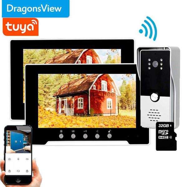 Campainhas Dragonsview Touch Screen Wifi Vídeo Porteiro Sem Fio Sistema de Campainha 1080P Gravar Detecção de Movimento À Prova de Chuva Noite HKD230918