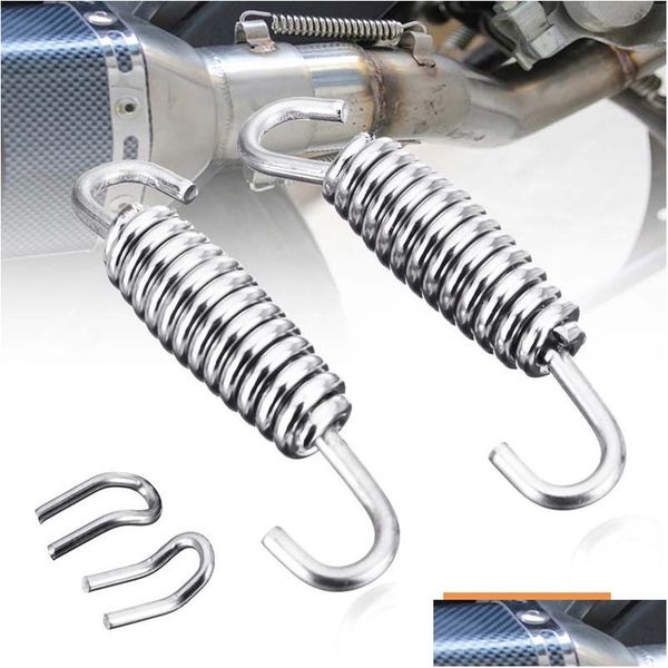 Diğer Motosiklet Parçaları 40mm Paslanmaz Çelik Egzoz Sistemi Muffler Springs Hook Motobike Egzozlar Boru Kancaları Moto Onarım Damla Teslimat DHXIP