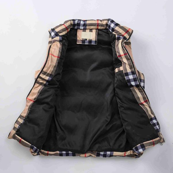 Herrenwesten Herrenwesten Tank-Top-Design Plaid Streifen Marke wasserdicht winddicht Damen Winter Outdoor warm ärmellose Daunenjacke große Größe3XL HKD230918