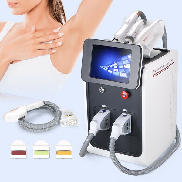 Multi-função portátil 3 em 1 E-light IPL Laser Hair Removal Q Switch ND YAG Laser Picosecond Tattoo Removal RF Dispositivo de rejuvenescimento da pele