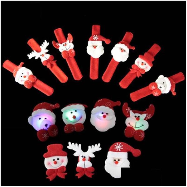 Innendekorationen Weihnachten Uhr Spielzeug Geschenke Kinder Cartoon Weihnachten Dekorativ für Neujahr Party Bar Handgelenk Band Armband Santa Elch Schnee Dhgc6