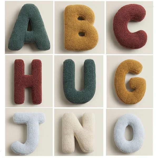 Kissen Einfache englische Buchstabenkombination Wurf Kinder ABCD Spielzeug Sofa Schießen Requisiten 38 30 cm Raumdekoration