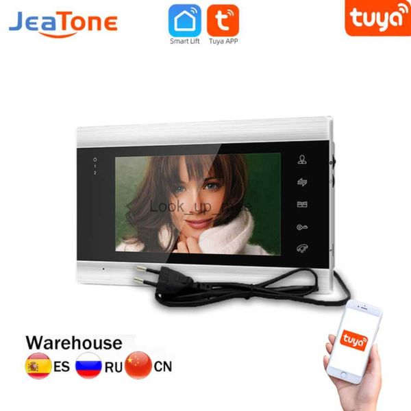 Doorbells Jeatone 7inch Video Intercom Sistemi Ev Güvenliği için Kapalı Monitör 86706 Destek Tuya Wifi 840706 Akıllı Ekran Destek Değil HKD230918