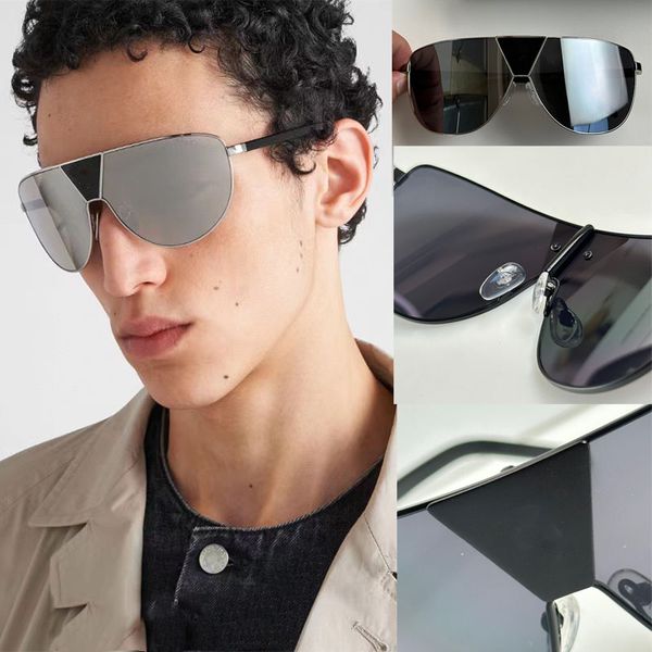 Hochwertige Designer-Sonnenbrille im Pilotenstil zum Radfahren und Surfen. Unregelmäßig angepasster Rahmen mit Buchstaben SPR69 an den Beinen, sportlich und cool für Männer und Frauen