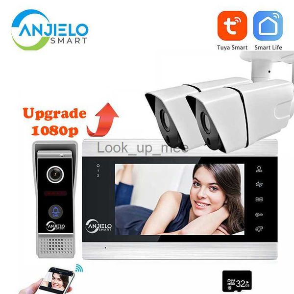 Kapı Zilleri Tuya Video Intercom Kamera Wifi 7 inç ekran monitör Interpheir Telefon Porteiro Doorbell Handfree Akıllı Ev Güvenlik Koruması HKD230918