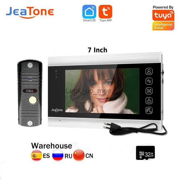 Campainhas Jeatone 7 polegadas Vídeo Porteiro Interfone Residencial Privado Walkie Talkie 1200TVL Câmera Campainha Não Suporta Tuya APP AC220V HKD230918