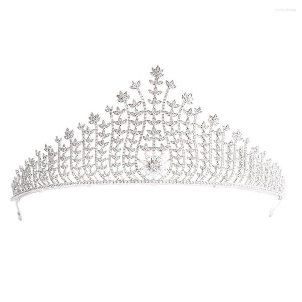 Haarspangen Kristalle CZ Zirkonia Hochzeit Braut königliche Tiara Diadem Krone Frauen Abschlussball Schmuck Zubehör CH10016