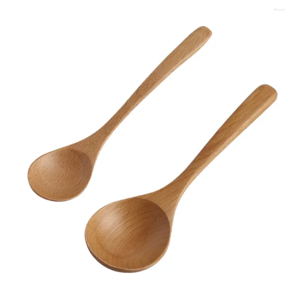 Cucchiai 2 pezzi Cucchiaio grande in legno Utensili da zuppa Mestolo Manico lungo Casa multifunzionale in faggio