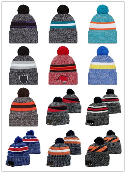 2023 Sideline Cuffed Knit Hat With Pom Football Beanies Teams Knits Hats Mix and Match All Caps