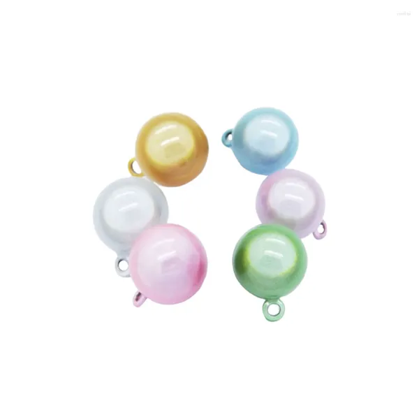 Articoli per feste 6 pezzi Campane da 17 mm Accessori pendenti Sigillo rotondo Rame d'acqua dai colori brillanti Appeso in stile giapponese