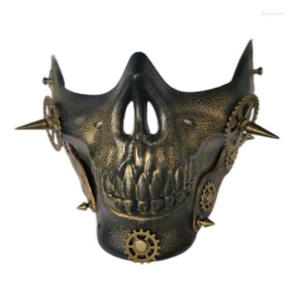 Articoli per feste Uomini/Donne Steampunk Maschera gotica retrò Cosplay Gears Long Spike Halloween Masquerade