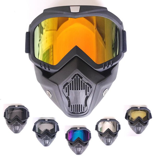 Skibrille Unisex Ski Snowboard Maske Schneemobil Skibrille Winddichte Motocross Schutzbrille Schutzbrille mit Mundfilter 230918