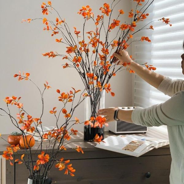 Dekorative Blumen, 90 cm, künstliche Herbstblätter mit Stielen, Tischdekoration, Herbst-Kunstblatt, Zuhause, Hochzeit, Bankett, Büro, Dekoration, Fotografie