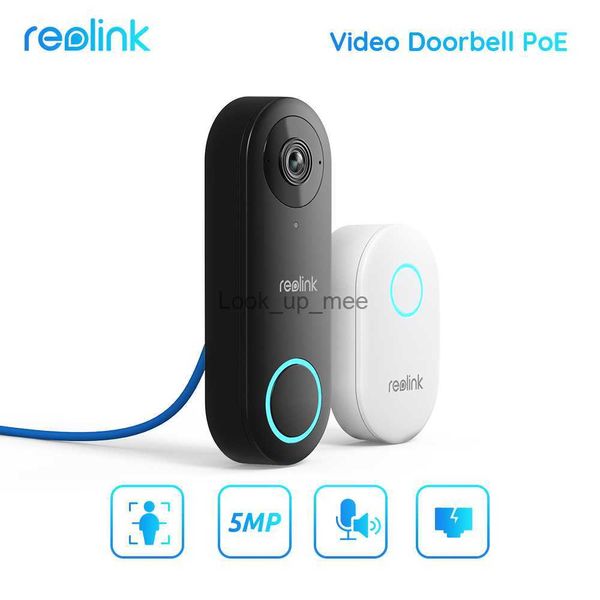 Campainhas Reolink Campainha de vídeo PoE Smart 2K 5MP HD Detecção de pessoa 24 horas por dia, 7 dias por semana, acionada por movimento com alto-falante embutido com carrilhão pode funcionar com NVR HKD230918