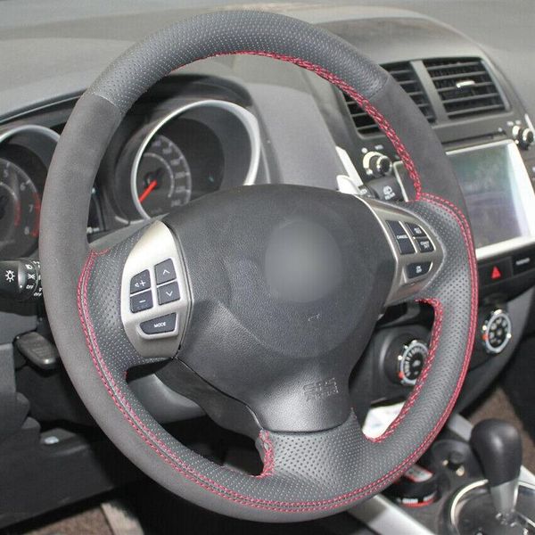 Coprivolante per auto in pelle scamosciata nera per Mitsubishi Lancer Outlander ASX215D