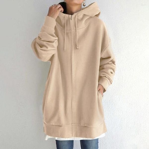 Kadın Hoodies kış kabarık ceket kadınlar harajuku katı kalın sıcak bulanık peluş peluş fermuar parka ceketleri ceket dış giysiler