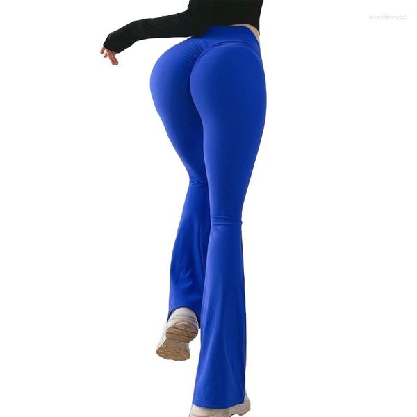 Calças ativas femininas meninas cintura alta macio elástico compressão secagem rápida yoga treinamento treino scrunch flare com push up leggings esportivas