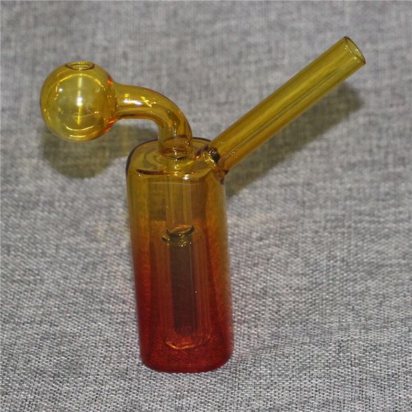 Bruciatore a olio in vetro da 4,72 pollici Bong Narghilè Tascabile Bubbler Pipa da fumo Collettore di cenere Tubi a bolle