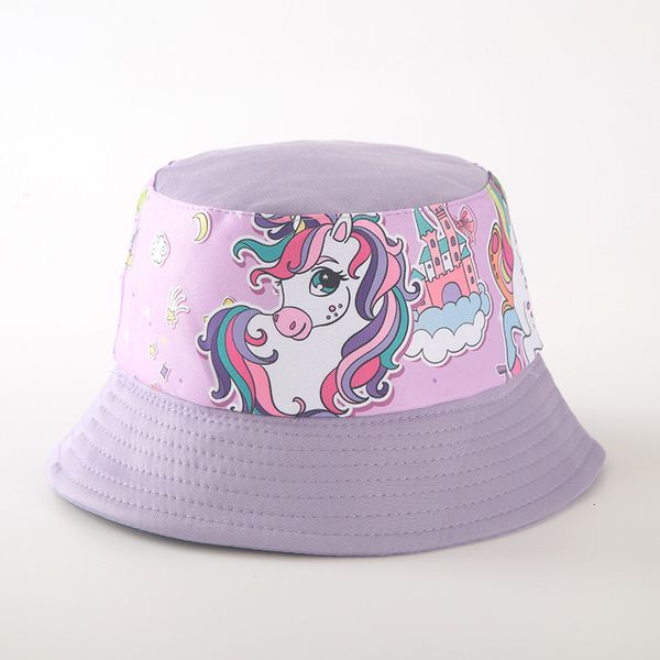 Berretti Cappelli cappello a secchiello per 2 6 anni unicorno rianbow cappelli moda berretti ragazze estate sole fishman bambini 230918