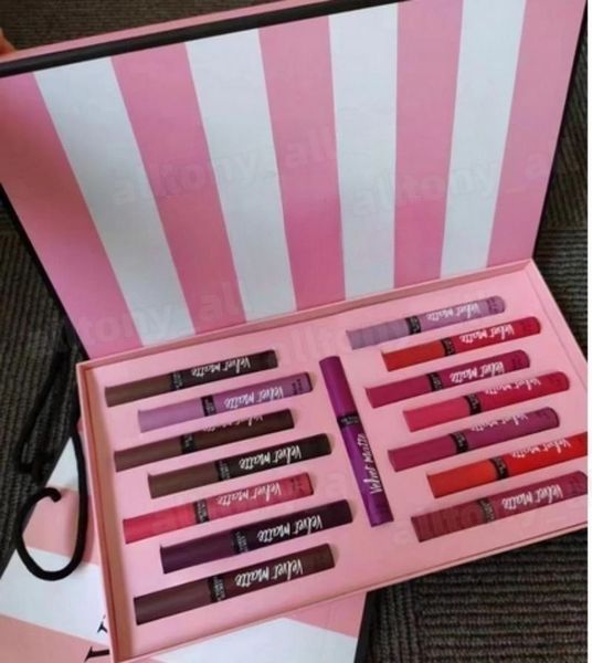 Lipgloss-Make-up-Set, matt, 15 verschiedene flüssige Lipgloss-Lippenstifte mit Geschenktüte