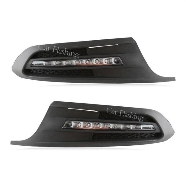 1 par drl luzes diurnas nevoeiro cabeça da lâmpada capa estilo do carro luz do dia branco para volkswagen vw jetta sagitar 2012 2013 20142460