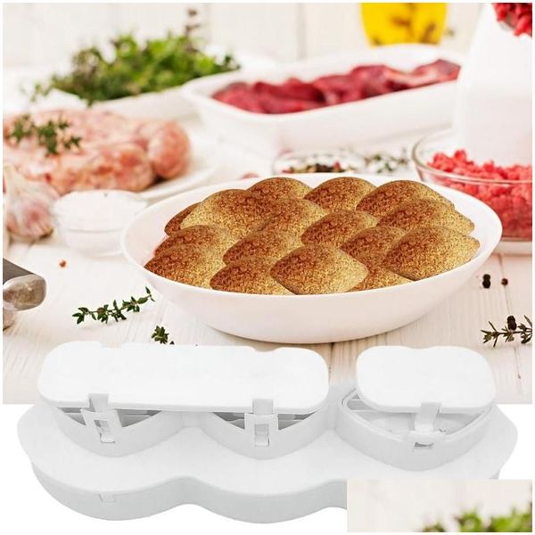 Partybevorzugung 2021 Manueller Fleischbällchenhersteller Kibbeh Express Plus Rolls Hackbratenform Hackfleischprozessor Kuchen Desserts Home Kitchen Tools Drop Dhqlp