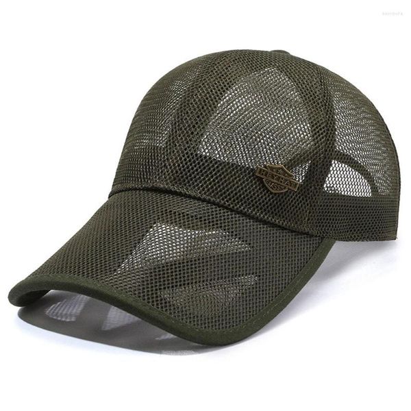 Berretti Estate Uomo Pesca all'aperto Corsa Berretto da baseball in rete traspirante Sport maschile Snapback Cappello con visiera parasole regolabile per donna Nero Kpop