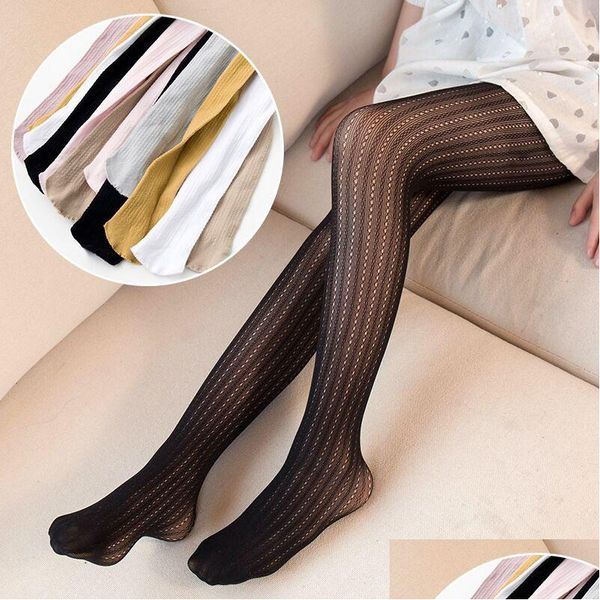 Leggings Collant Ragazze Foro stretto Estate Nuovi bambini Hollow Dolce maglia Danza Principessa Collant Fondo A3955 Consegna a goccia Baby Matern Dhrvh