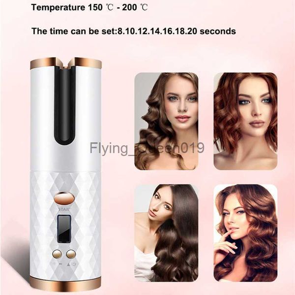 Bigodini Piastre per capelli Arricciacapelli Bigodino automatico USB ricaricabile Ferro automatico Cordless Macchina rotante Strumento per onde da donna 0919