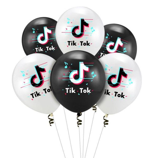 Balão Mercado 12 Polegada Tiktok 100 Peças / Lote Balões Decorativos Tik Tok Decorações de Vídeo Drop Delivery Brinquedos Presentes Novidade Gag Dhekd