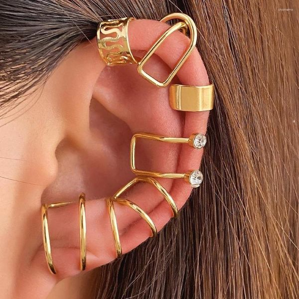 Rücken Ohrringe Mode Kristall Ohr Clip Für Frauen Männer Metall Manschette Ohne Piercing Trendy Party Schmuck Geschenke