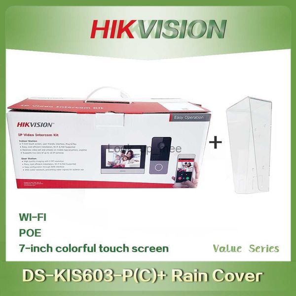 Campainhas HIKVISION Vídeo Porteiro DS-KH6351-WTE1 DS-KV6113-WPE1 (C) DS-KH6320-WTE1 DS-KH6350-WTE1 Estação de porta IP WIFI POE Doobell Monitor HKD230918